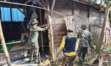 Pembongkaran RTLH Warnai TMMD ke-128 di Desa Slempit 